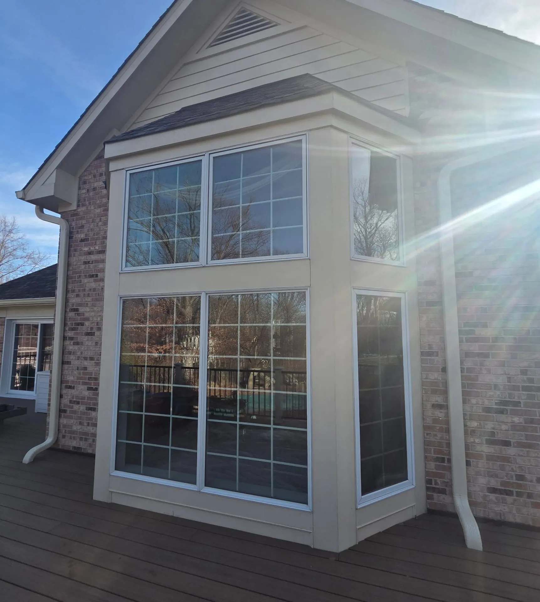 Sunlit corner windows on an Iowa home installed by Integrity.